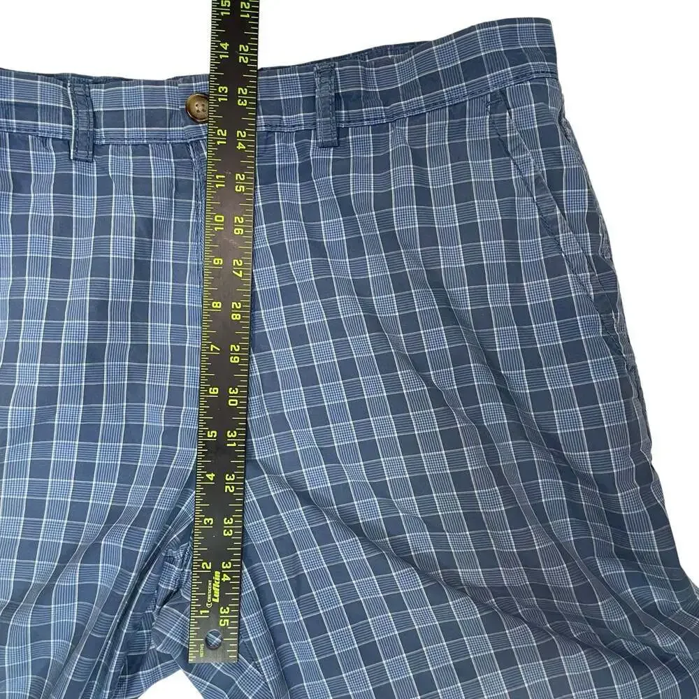 Tommy Hilfiger Blue Plaid Shorts Men’s Size 34 Flat Front